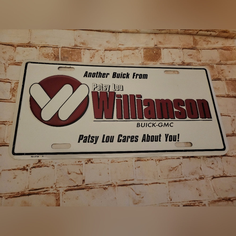 Patsy Lou Williamson Buick GMC Michigan License Plate Booster Aluminum